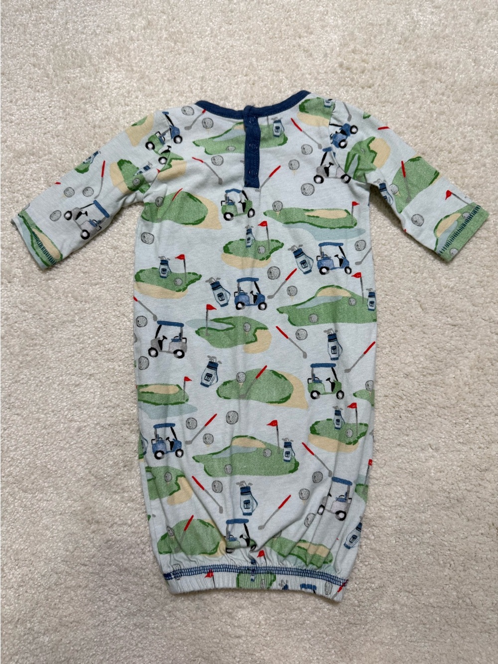 Mud Pie Baby Golf Cart Sleep Gown 100% Cotton Newborn 0-3 Months - Picture 4 of 8